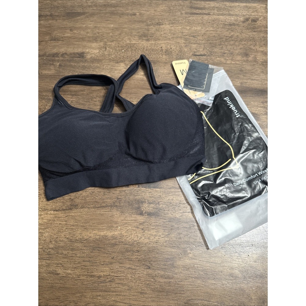 Truekind Bra Daily Comfort Wirefree Shaper Bra Size M NEW w/ Tags Black